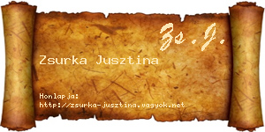 Zsurka Jusztina névjegykártya